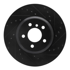 BMW 428I xDrive Brake Rotor (1) - Rear Right - R1 Concepts - Drilled & Slotted - Black - `13-`21